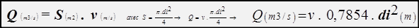 calcul debit diametre section canalisation